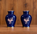 Cobalt Blossom – Vintage Porselen Vazo Çifti